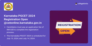 Karnataka PGCET 2024 Registration Open @cetonline.karnataka.gov.in; Apply till June 20